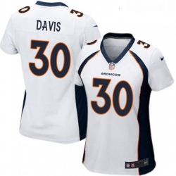 Womens Nike Denver Broncos 30 Terrell Davis Game White NFL Jersey