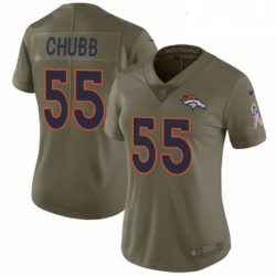 Womens Nike Denver Broncos 55 Bradley Chubb Limited Olive 2017 Salute to Service NFL Jersey