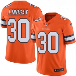 Youth Nike Denver Broncos 30 Phillip Lindsay Limited Orange Rush Vapor Untouchable NFL Jersey