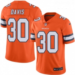 Youth Nike Denver Broncos 30 Terrell Davis Limited Orange Rush Vapor Untouchable NFL Jersey