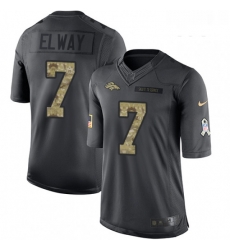 Youth Nike Denver Broncos 7 John Elway Limited Black 2016 Salute to Service NFL Jersey