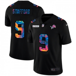 Detroit Lions 9 Matthew Stafford Men Nike Multi Color Black 2020 NFL Crucial Catch Vapor Untouchable Limited Jersey