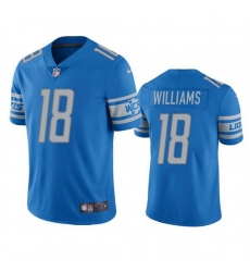 Men Detroit Lions 18 Jameson Williams Blue Vapor Untouchable Limited Stitched Jerseyy