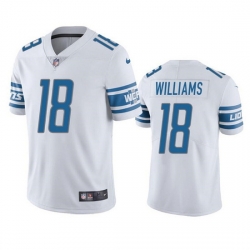 Men Detroit Lions 18 Jameson Williams White Vapor Untouchable Limited Stitched Jersey