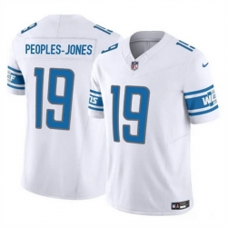 Men Detroit Lions 19 Donovan Peoples Jones White 2023 F U S E  Vapor Untouchable Limited Stitched Jersey