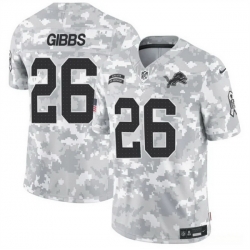 Men Detroit Lions 26 Jahmyr Gibbs 2024 F U S E Arctic Camo Salute To Service Limited Stitched Football Jersey