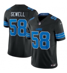 Men Detroit Lions 58 Penei Sewell Black 2024 F U S E  2nd Alternate Vapor Limited Stitched Jersey