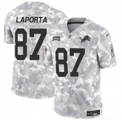 Men Detroit Lions 87 Sam LaPorta 2024 F U S E Arctic Camo Salute To Service Limited Stitched Football Jersey