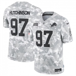 Men Detroit Lions 97 Aidan Hutchinson 2024 Arctic Camo Salute To Service Limited Stitched Football Jersey