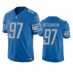 Men Detroit Lions 97 Aidan Hutchinson Blue 2023 F.U.S.E. Vapor Untouchable Limited Stitched Jersey