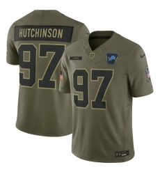 Men Detroit Lions 97 Aidan Hutchinson Olive 2025 Salute to Service Limited Stitched Football Jersey Men Detroit Lions 97 Aidan Hutchinson Olive 2025 Salute to Service Limited Stitched Football Jersey