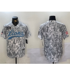 Men Detroit Lions Blank 2024 Arctic Camo Salute To Service Stitched Baseball Jersey