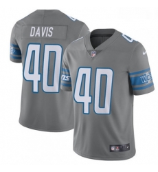 Men Nike Detroit Lions 40 Jarrad Davis Limited Steel Rush Vapor Untouchable NFL Jersey