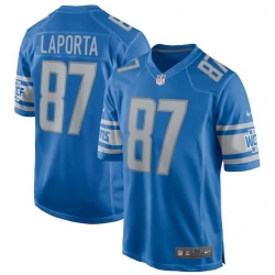 Men's Nike Sam Laporta Blue Detroit Lions Team Game Jersey