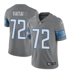 Nike Lions 72 Halapoulivaati Vaitai Gray Men Stitched NFL Limited Rush Jersey