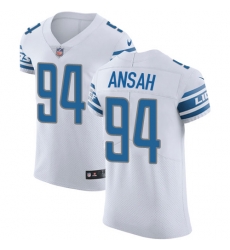 Nike Lions #94 Ziggy Ansah White Mens Stitched NFL Vapor Untouchable Elite Jersey