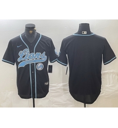 men detroit lions blank black cool base stitched baseball jersey II