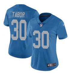 Nike Lions #30 Teez Tabor Blue Throwback Womens Stitched NFL Vapor Untouchable Limited Jersey