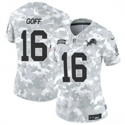 Women Detroit Lions 16 Jared Goff 2024 F U S E Arctic Camo Salute To Service Limited Stitched Jersey