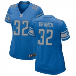 Women Detroit Lions 32 Brian Branch Blue Stitched Jersey 28Run Smaller 29