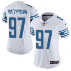 Women Detroit Lions 97 Aidan Hutchinson White Vapor Limited Stitched Football Jersey