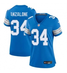 Women Detroit Lions Alex Anzalone #34 Blue Vapor Stitched Nike NFL Jersey