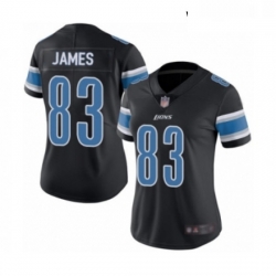 Womens Detroit Lions 83 Jesse James Limited Black Rush Vapor Untouchable Football Jersey