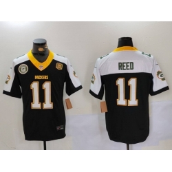 Men Green Bay Packers 11 Jayden Reed BlackWhite 2024 F U S E  Home Patch 13 Time World Champions Vapor Untouchable Limited Stitched Jersey 1