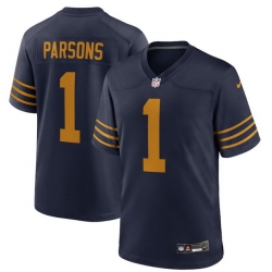 Men Green Bay Packers Micah Parsons #1 Blue Nike F U S E Stitched NFL Jersey