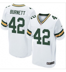 Nike Green Bay Packers #42 Morgan Burnett White Mens Stitched NFL Elite Jersey