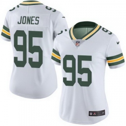 Nike Packers #95 Datone Jones White Womens Stitched NFL Limited Rush Jersey