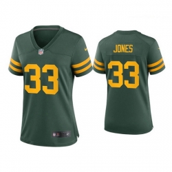 Women Green Bay Packers 33 Aaron Jones Alternate Game Green Jersey