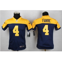 Women New Green Bay Packers #4 Favre Blue Alternate Mens Stitched NFL New Elite Jersey