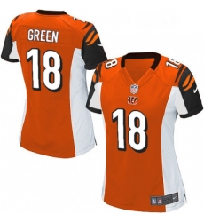 Womens Nike Cincinnati Bengals 18 AJ Green Game Orange Alternate NFL Jersey