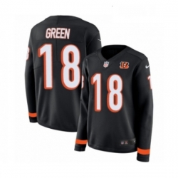 Womens Nike Cincinnati Bengals 18 AJ Green Limited Black Therma Long Sleeve NFL Jersey