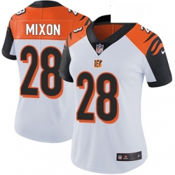 Womens Nike Cincinnati Bengals 28 Joe Mixon Elite White NFL Jersey