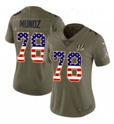 Womens Nike Cincinnati Bengals 78 Anthony Munoz Limited OliveUSA Flag 2017 Salute to Service NFL Jersey