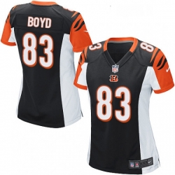 Womens Nike Cincinnati Bengals 83 Tyler Boyd Game Black Team Color NFL Jersey