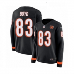 Womens Nike Cincinnati Bengals 83 Tyler Boyd Limited Black Therma Long Sleeve NFL Jersey