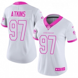 Womens Nike Cincinnati Bengals 97 Geno Atkins Limited WhitePink Rush Fashion NFL Jersey