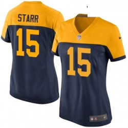 Womens Nike Green Bay Packers 15 Bart Starr Game Navy Blue Alternate NFL Jersey