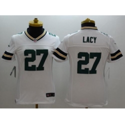 Women's Nike Green Bay Packers #27 Eddie Lacy White Stitched NFL Limited Jersey