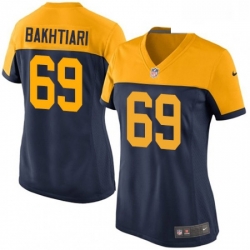 Womens Nike Green Bay Packers 69 David Bakhtiari Elite Navy Blue Alternate NFL Jersey