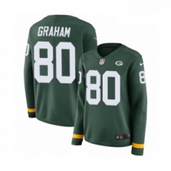 Womens Nike Green Bay Packers 80 Jimmy Graham Limited Green Therma Long Sleeve NFL Jersey