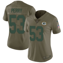 Womens Nike Packers #53 Nick Perry Olive  Stitched NFL Limited 2017 Salute to Service Jersey