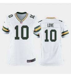 women jordan love green bay packers white game jersey 