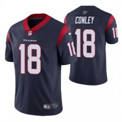 Men Houston Texans 18 Chris Conley Navy Vapor Untouchable Limited Stitched Jersey