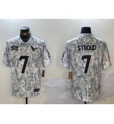 Men Houston Texans 7 C J  Stroud 2024 F U S E Arctic Camo Salute To Service Limited Stitched Football Jersey