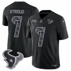 Men Houston Texans  7 C J  Stroud Black F U S E  2026 Salute to Service Limited Stitched Football Jersey