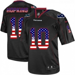 Men Nike Houston Texans 10 DeAndre Hopkins Elite Black USA Flag Fashion NFL Jersey